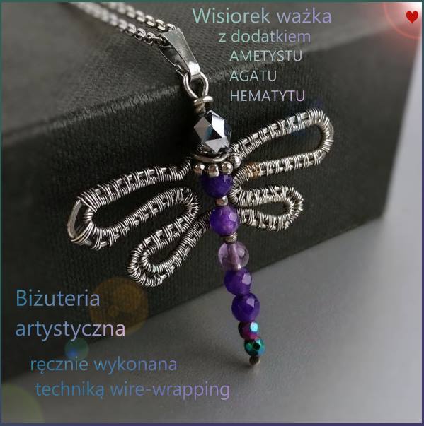 bizuteria wisiorek wazka recznie wykonana technika wire wrapping unikalni pl