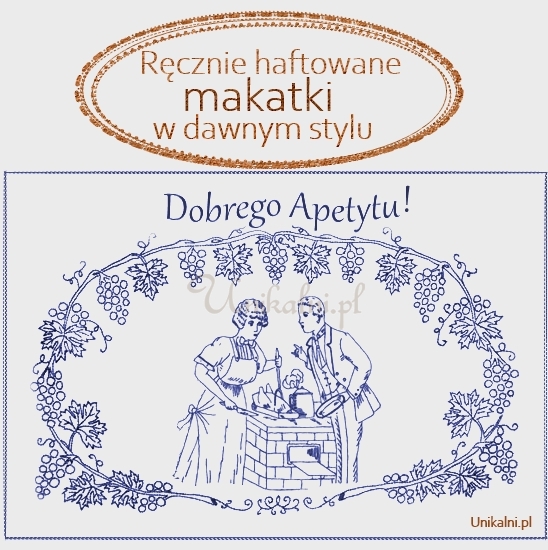 recznie haftowane makatki babcine w stylu unikalni pl z logo