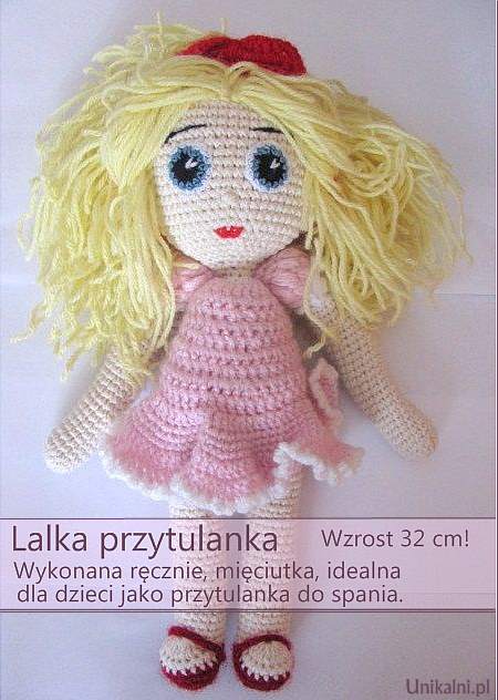Lalka przytulanka wykonana recznie mieciutka idealna dla dzieci do spania unikalni pl
