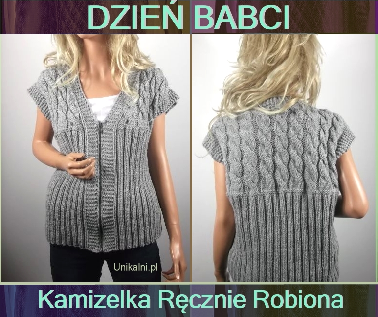 kamizelka recznie robiona na drutach unikalni pl 
