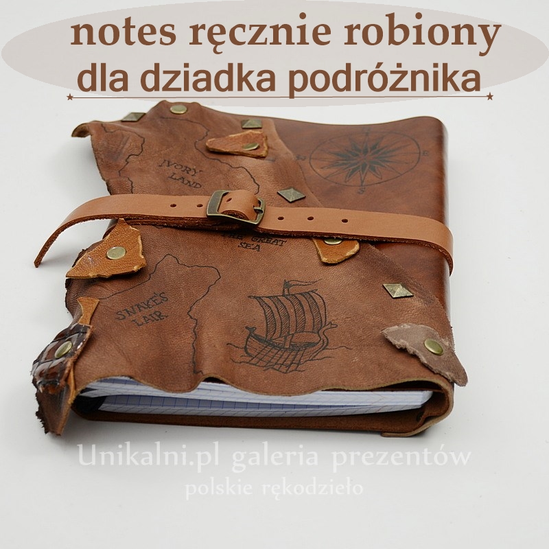 notes skorzany recznie robiony malowany rekodzielodzien dziadka unikalni pl