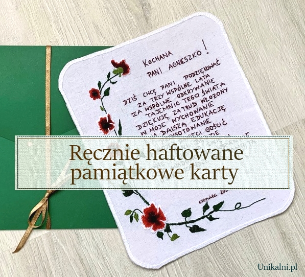 pamiatkowe recznie haftowane kartki unikalni pl