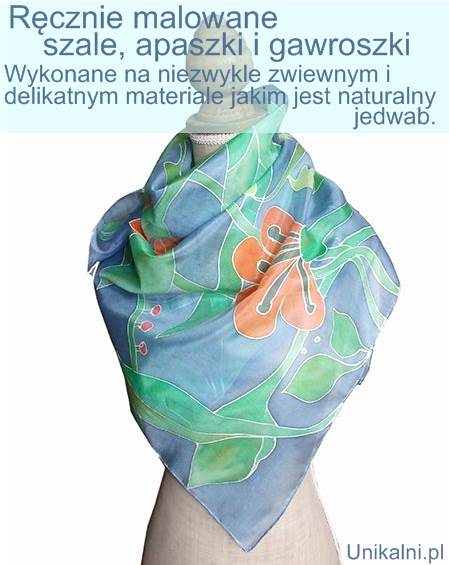 apaszka jedwabna gawroszka recznie malowana chusta rekodzielo unikalni pl