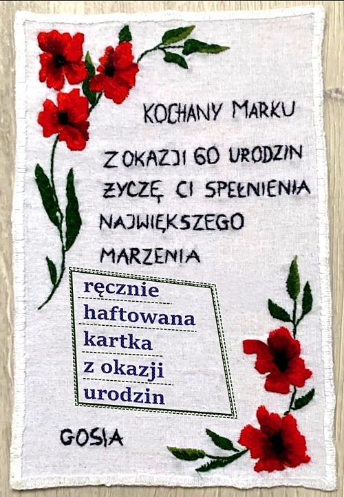 kartka recznie haftowana urodziny unikalni pl 