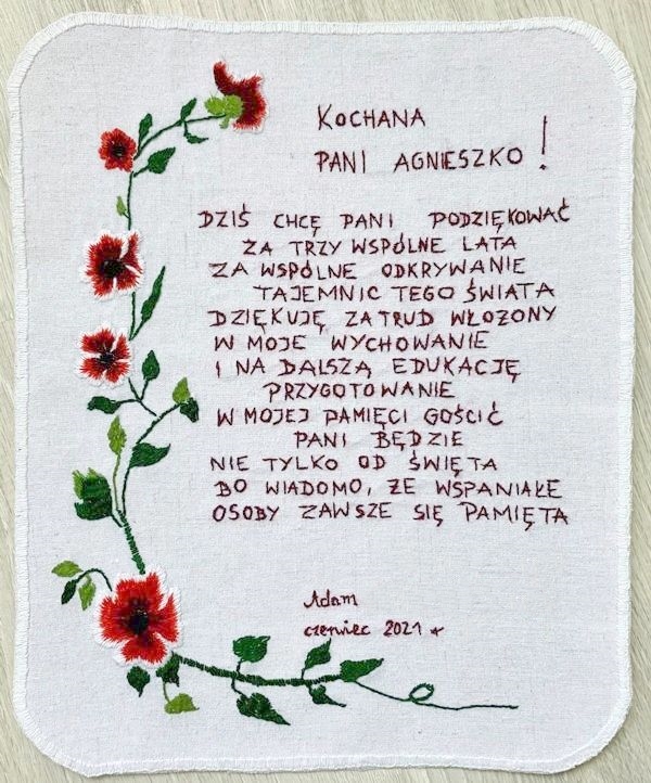 haftowania kartka od przedszkolaka ucznia koniec roku szkolnego 