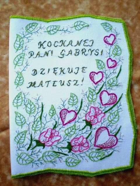 kartka recznie haftowana dzien nauczyciela unikalni pl