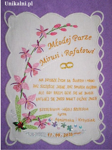 kartka recznie haftowana slub unikalni pl