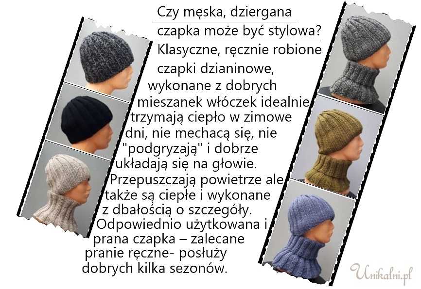 meskie czapki dziergane na szydelku unikalni pl
