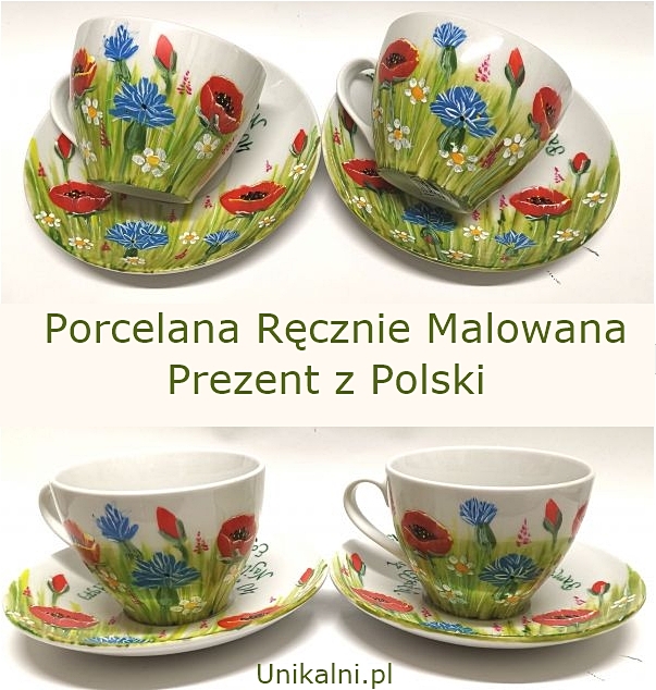 prezent dla obcokrajowca porcelana recznie malowana 