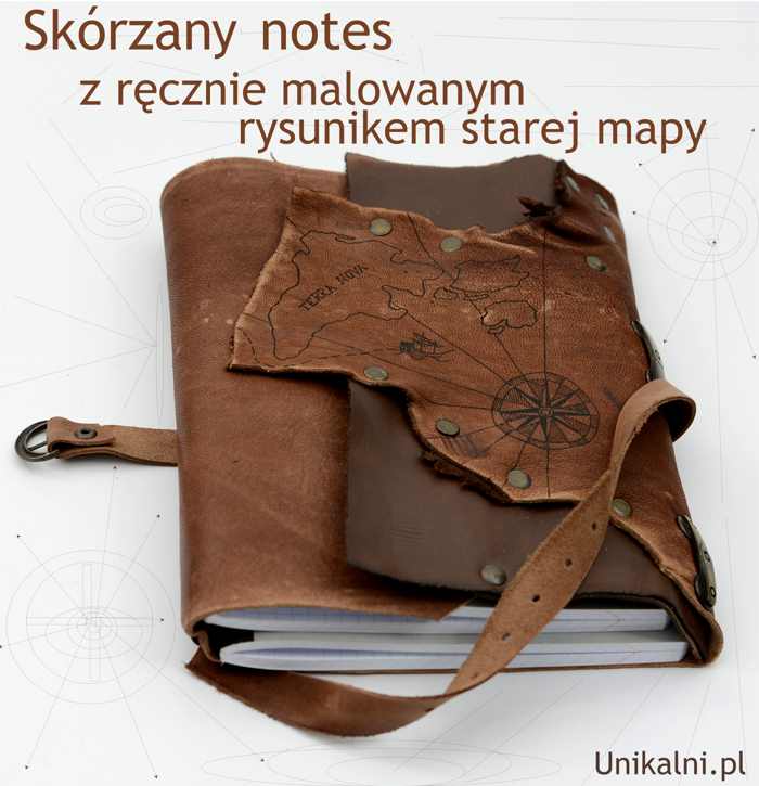 skorzany notes z recznie malowana okladka unikalni pl