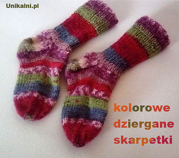kolorowe dziergane skarpety unikalni pl