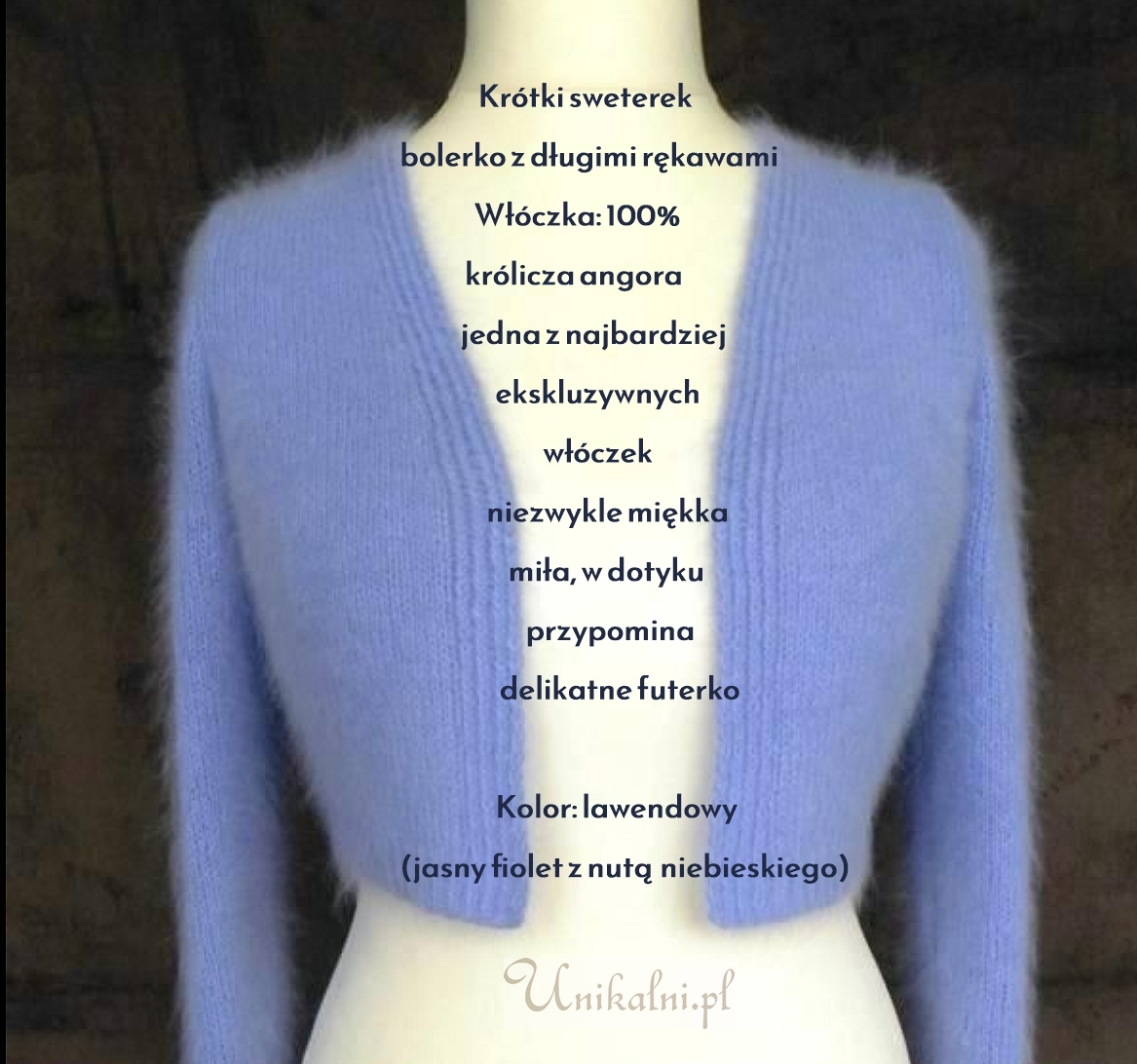lawendowy sweter angora recznie robiony modny unikalni pl