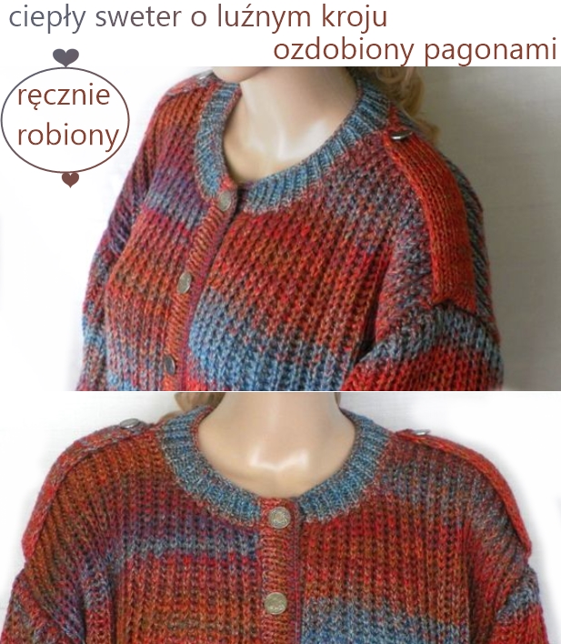 sweter recznie robiony jesienny welna unikalni pl 